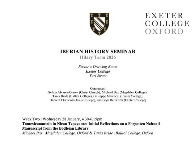 Iberian History Seminar: Term Card Released for Hilary Term 2026