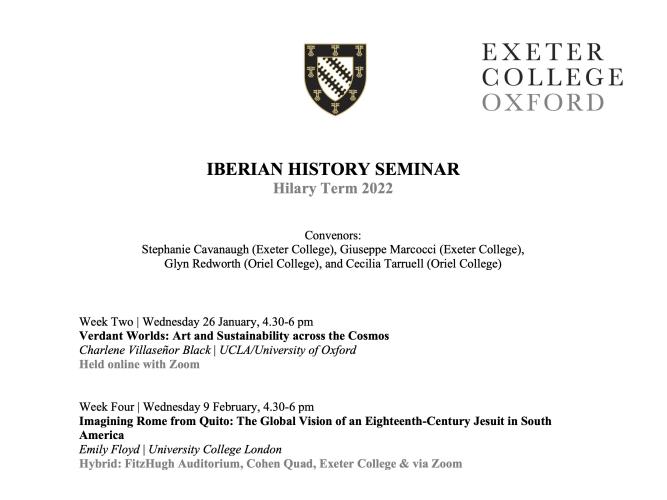 oxford iberian history seminar ht2022