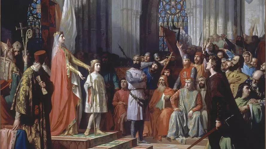 1301px maria de molina presenta a su hijo a las cortes de valladolid 1863 antonio gisbert perez