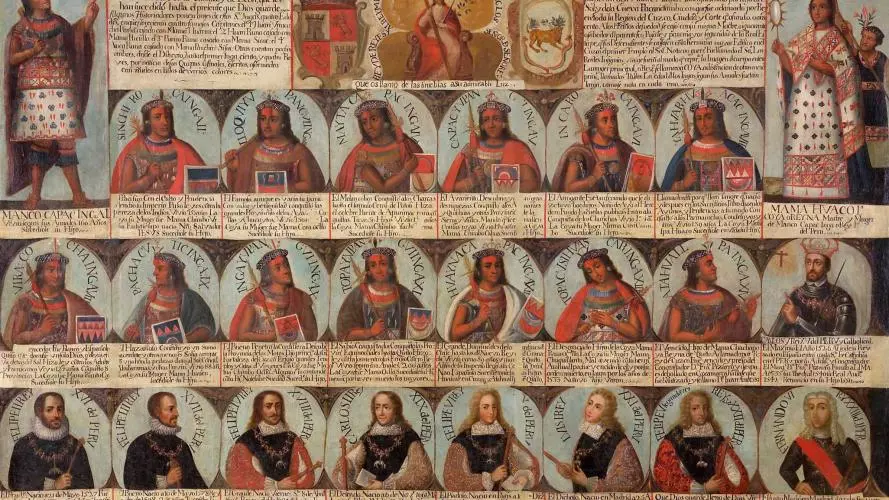 cuzco school  efigies de los incas o reyes del peru