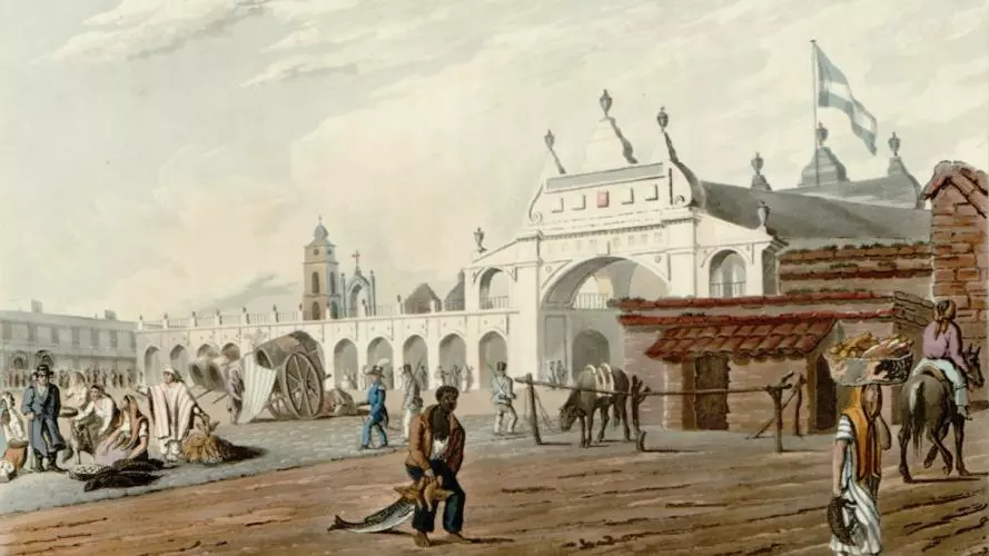 market place  emeric essex vidal  picturesque illustrations of buenos ayres and monte video