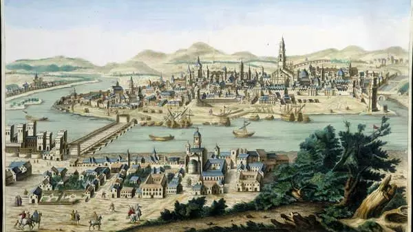unknown artist  the port and city of seville  engraving of the 18th century  meisterdrucke 974293